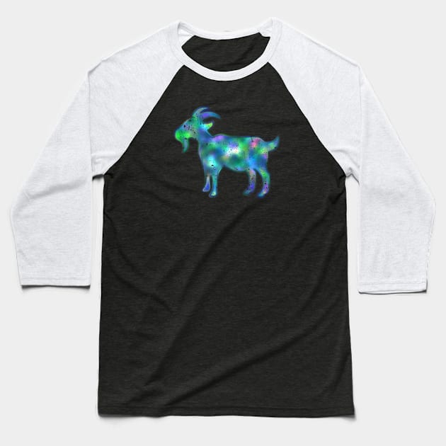 Psychedelic Goat Baseball T-Shirt by GypsyBluegrassDesigns